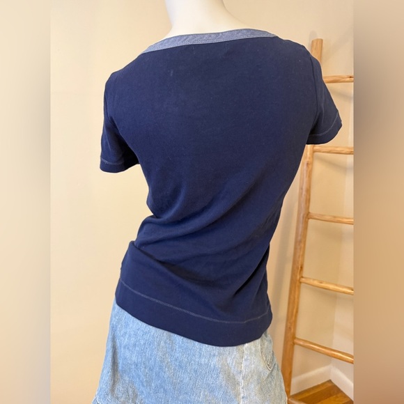 Lauren Ralph Lauren Navy Blue Zipper Cap Sleeve Boat Neck Women's M - Picture 6 of 8